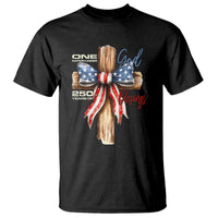 250 Years America T Shirt Coquette Bow Cross American 4th Of July 250th Anniversary - Wonder Print Shop