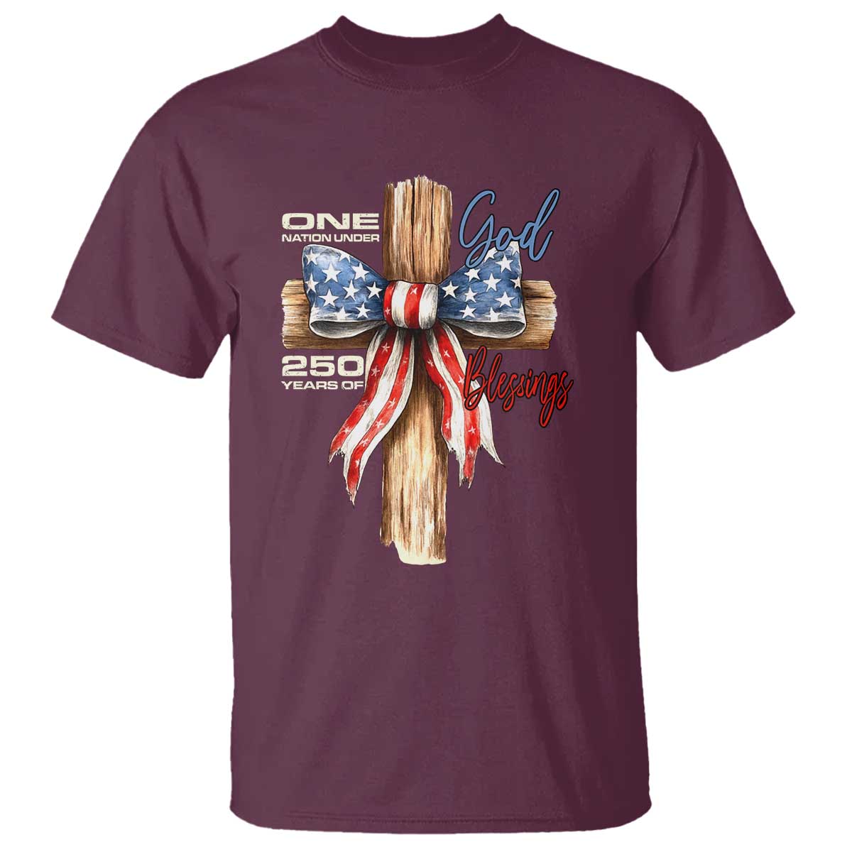 250 Years America T Shirt Coquette Bow Cross American 4th Of July 250th Anniversary - Wonder Print Shop