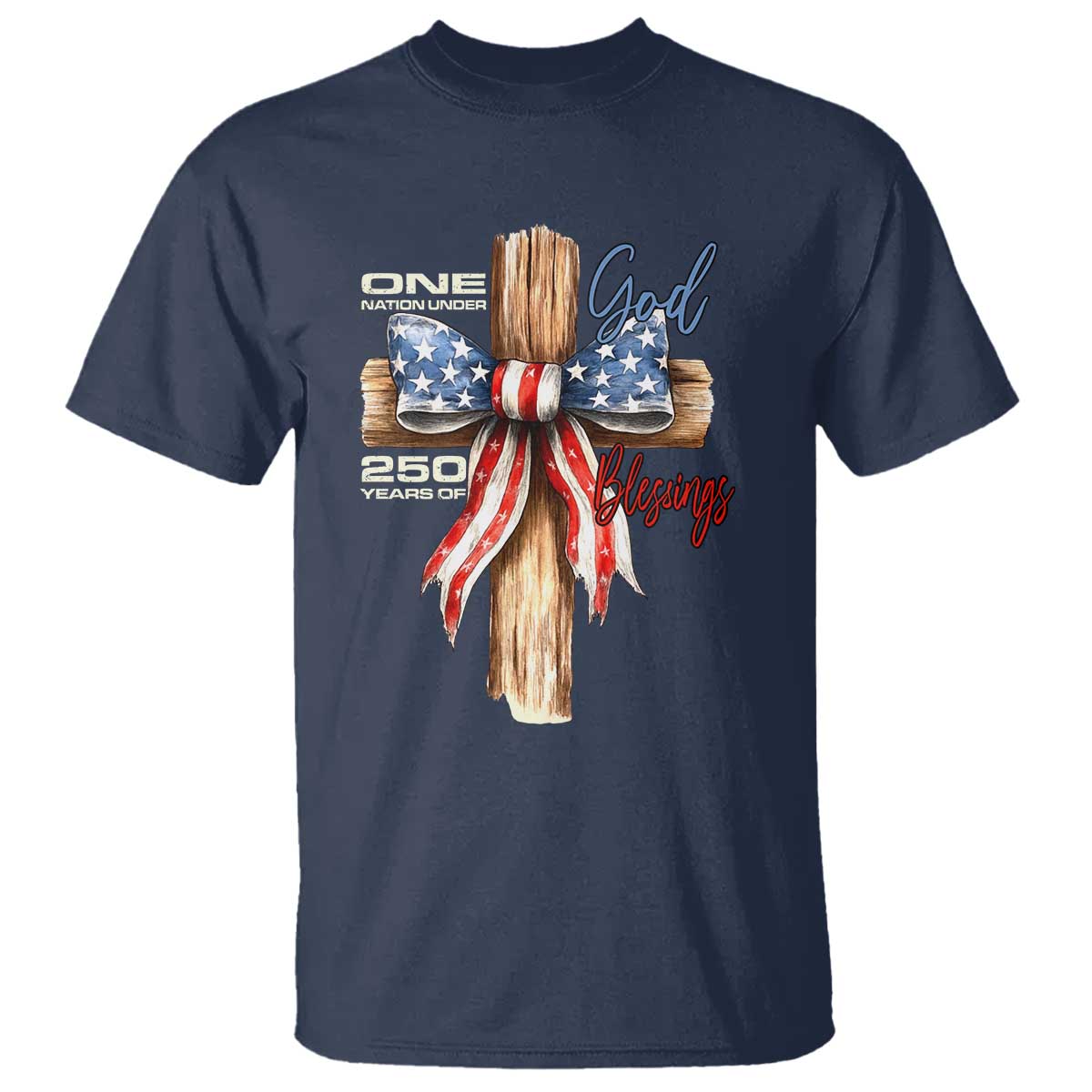 250 Years America T Shirt Coquette Bow Cross American 4th Of July 250th Anniversary - Wonder Print Shop