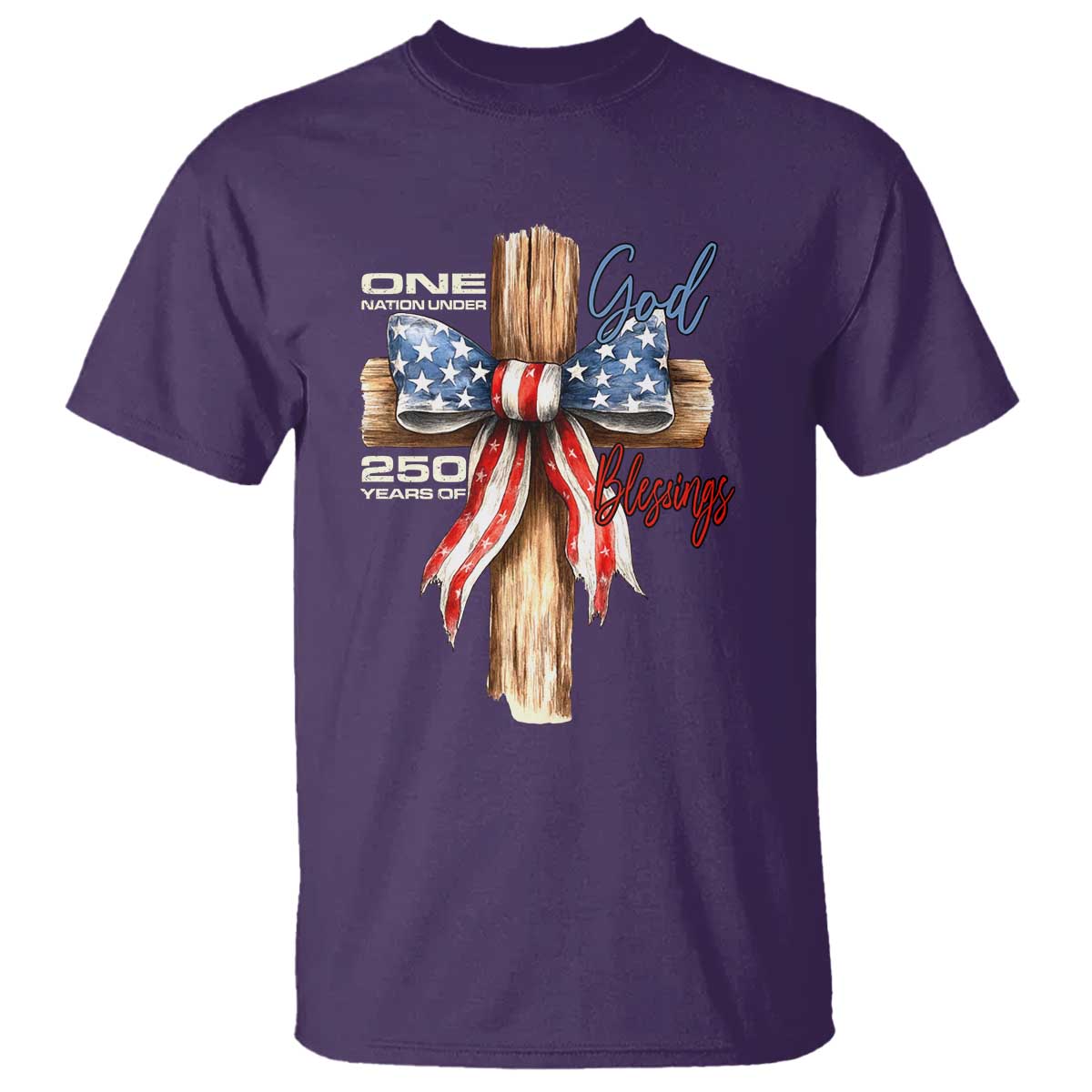 250 Years America T Shirt Coquette Bow Cross American 4th Of July 250th Anniversary - Wonder Print Shop
