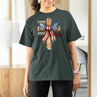 250 Years America T Shirt For Women Coquette Bow Cross American 4th Of July 250th Anniversary - Wonder Print Shop