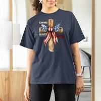 250 Years America T Shirt For Women Coquette Bow Cross American 4th Of July 250th Anniversary - Wonder Print Shop