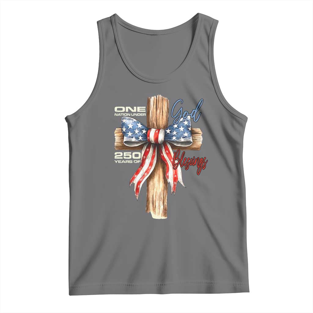 250 Years America Tank Top Coquette Bow Cross American 4th Of July 250th Anniversary - Wonder Print Shop