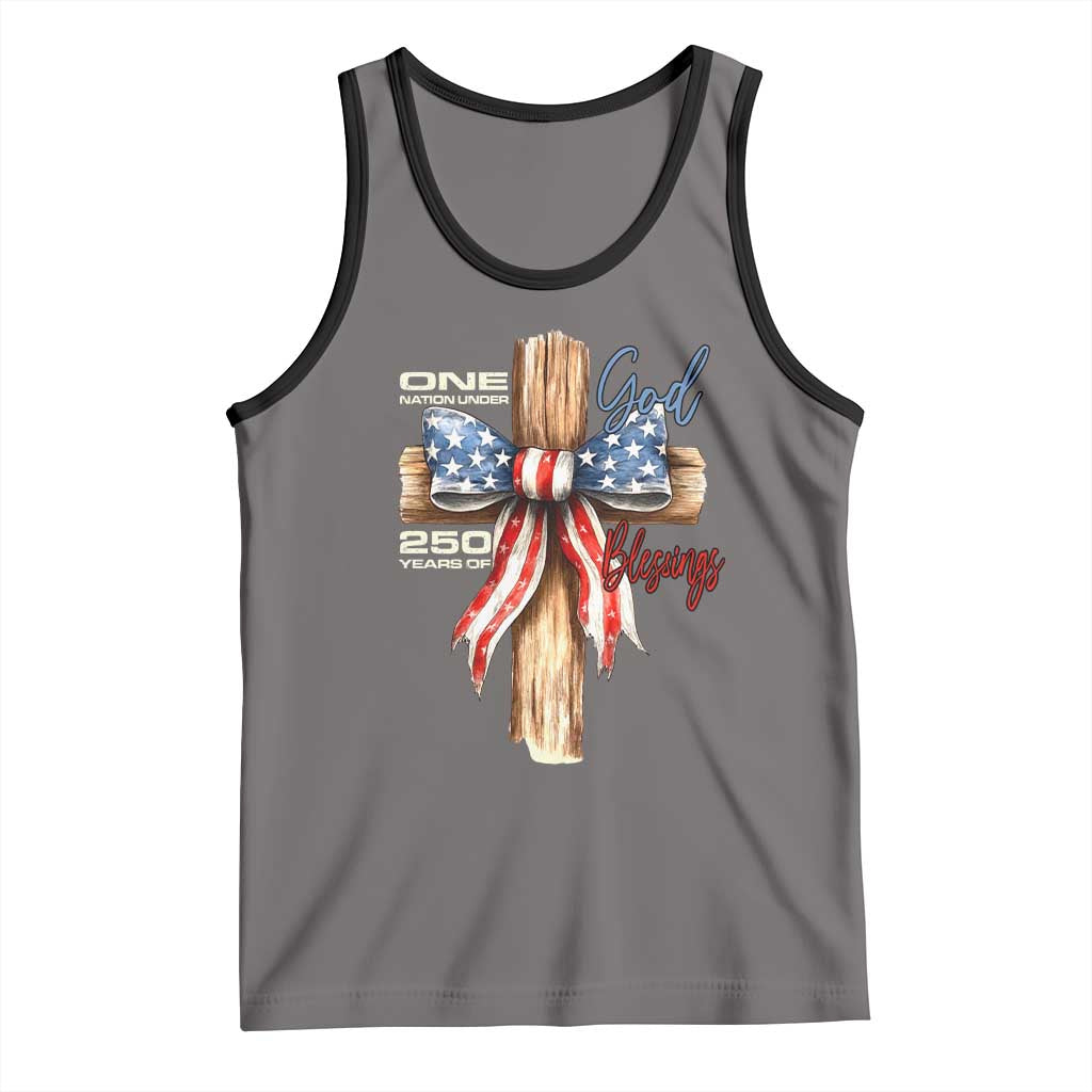 250 Years America Tank Top Coquette Bow Cross American 4th Of July 250th Anniversary - Wonder Print Shop