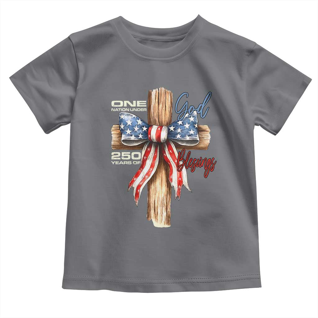 250 Years America Toddler T Shirt Coquette Bow Cross American 4th Of July 250th Anniversary - Wonder Print Shop