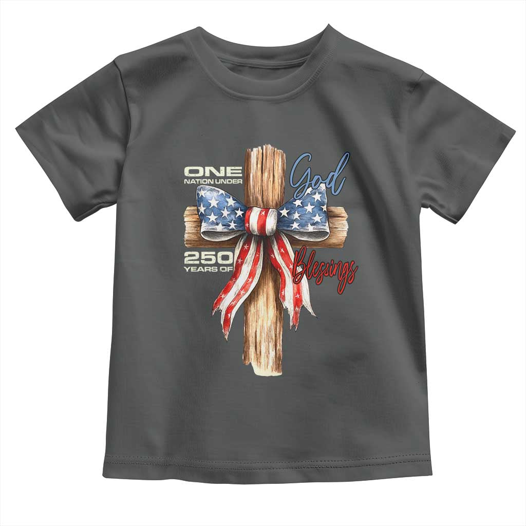 250 Years America Toddler T Shirt Coquette Bow Cross American 4th Of July 250th Anniversary - Wonder Print Shop