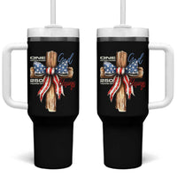250 Years America Tumbler With Handle Coquette Bow Cross American 4th Of July 250th Anniversary - Wonder Print Shop