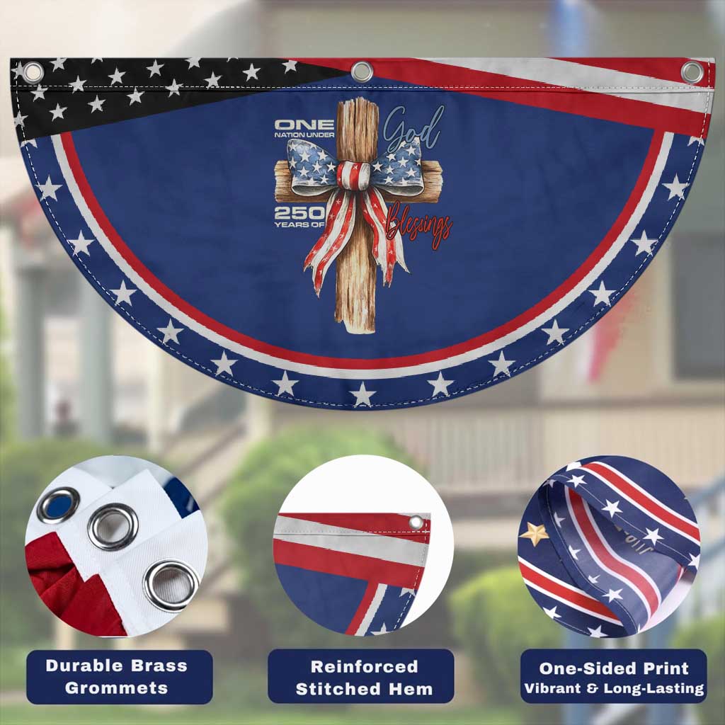 250 Years America Patriotic Fan Flag Coquette Bow Cross American 4th Of July 250th Anniversary