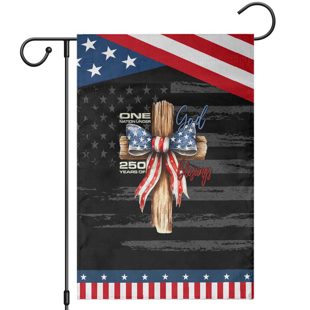 250 Years America Garden Flag Coquette Bow Cross American 4th Of July 250th Anniversary