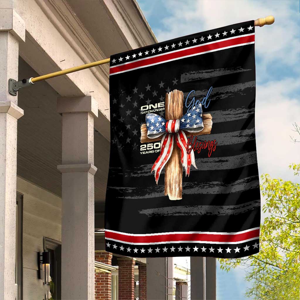 250 Years America Garden Flag Coquette Bow Cross American 4th Of July 250th Anniversary