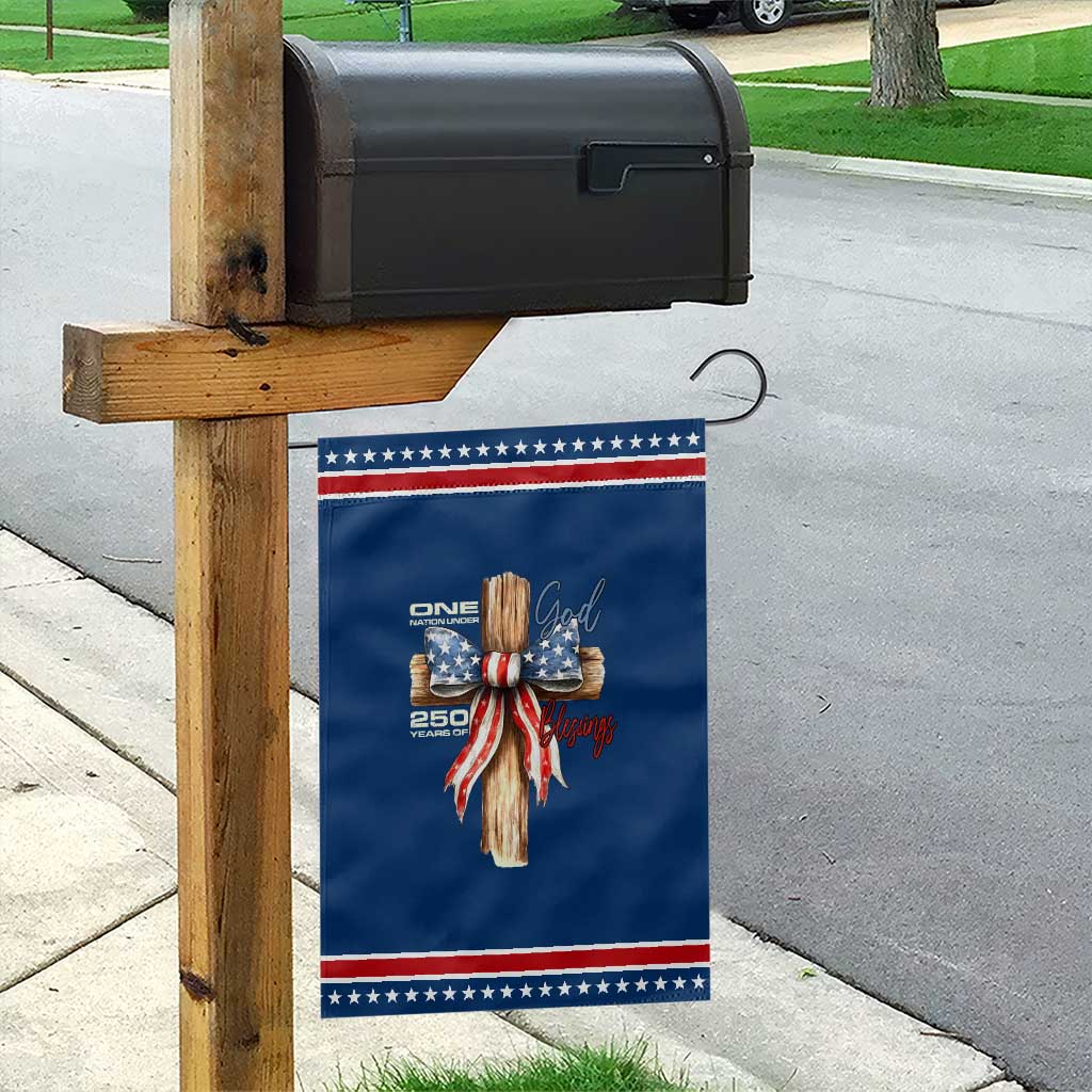 250 Years America Garden Flag Coquette Bow Cross American 4th Of July 250th Anniversary