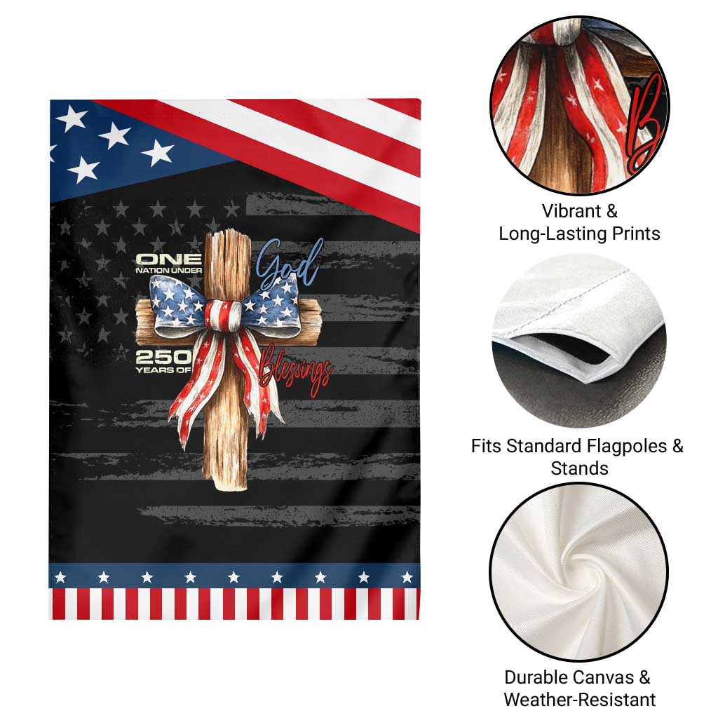 250 Years America Garden Flag Coquette Bow Cross American 4th Of July 250th Anniversary