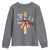 250 Years America Youth Sweatshirt Coquette Bow Cross American 4th Of July 250th Anniversary - Wonder Print Shop
