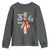 250 Years America Youth Sweatshirt Coquette Bow Cross American 4th Of July 250th Anniversary - Wonder Print Shop