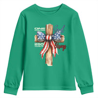 250 Years America Youth Sweatshirt Coquette Bow Cross American 4th Of July 250th Anniversary - Wonder Print Shop