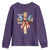 250 Years America Youth Sweatshirt Coquette Bow Cross American 4th Of July 250th Anniversary - Wonder Print Shop