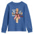 250 Years America Youth Sweatshirt Coquette Bow Cross American 4th Of July 250th Anniversary - Wonder Print Shop