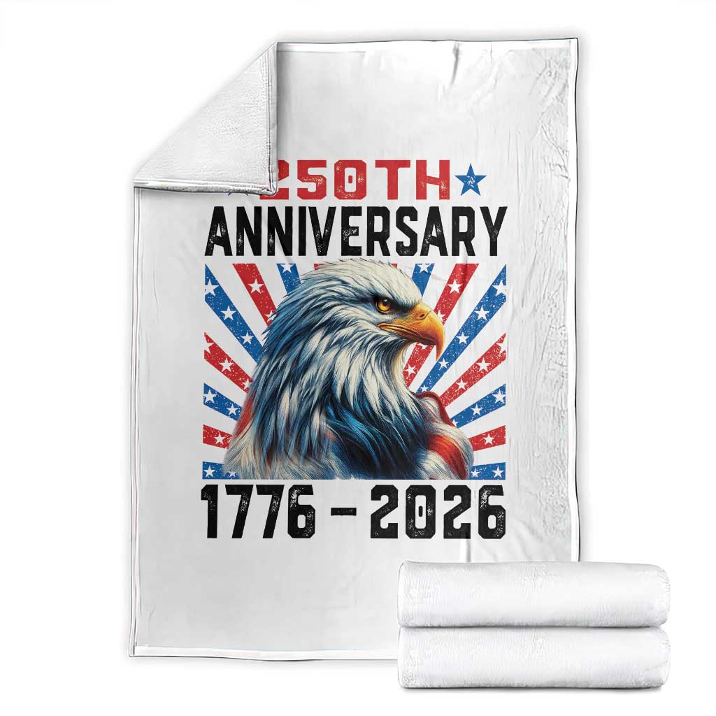 Eagle Flag America 250 Throw Blanket 1776-2026 250th Birthday - Wonder Print Shop