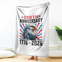 Eagle Flag America 250 Throw Blanket 1776-2026 250th Birthday - Wonder Print Shop