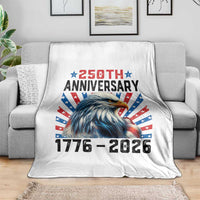 Eagle Flag America 250 Throw Blanket 1776-2026 250th Birthday - Wonder Print Shop