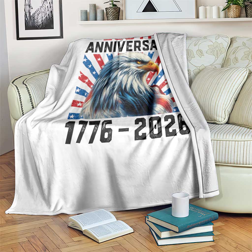 Eagle Flag America 250 Throw Blanket 1776-2026 250th Birthday - Wonder Print Shop