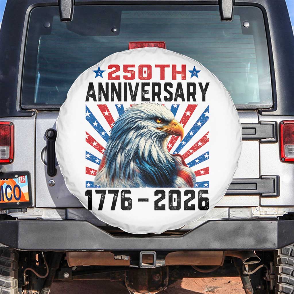 Eagle Flag America 250 Spare Tire Cover 1776-2026 250th Birthday - Wonder Print Shop
