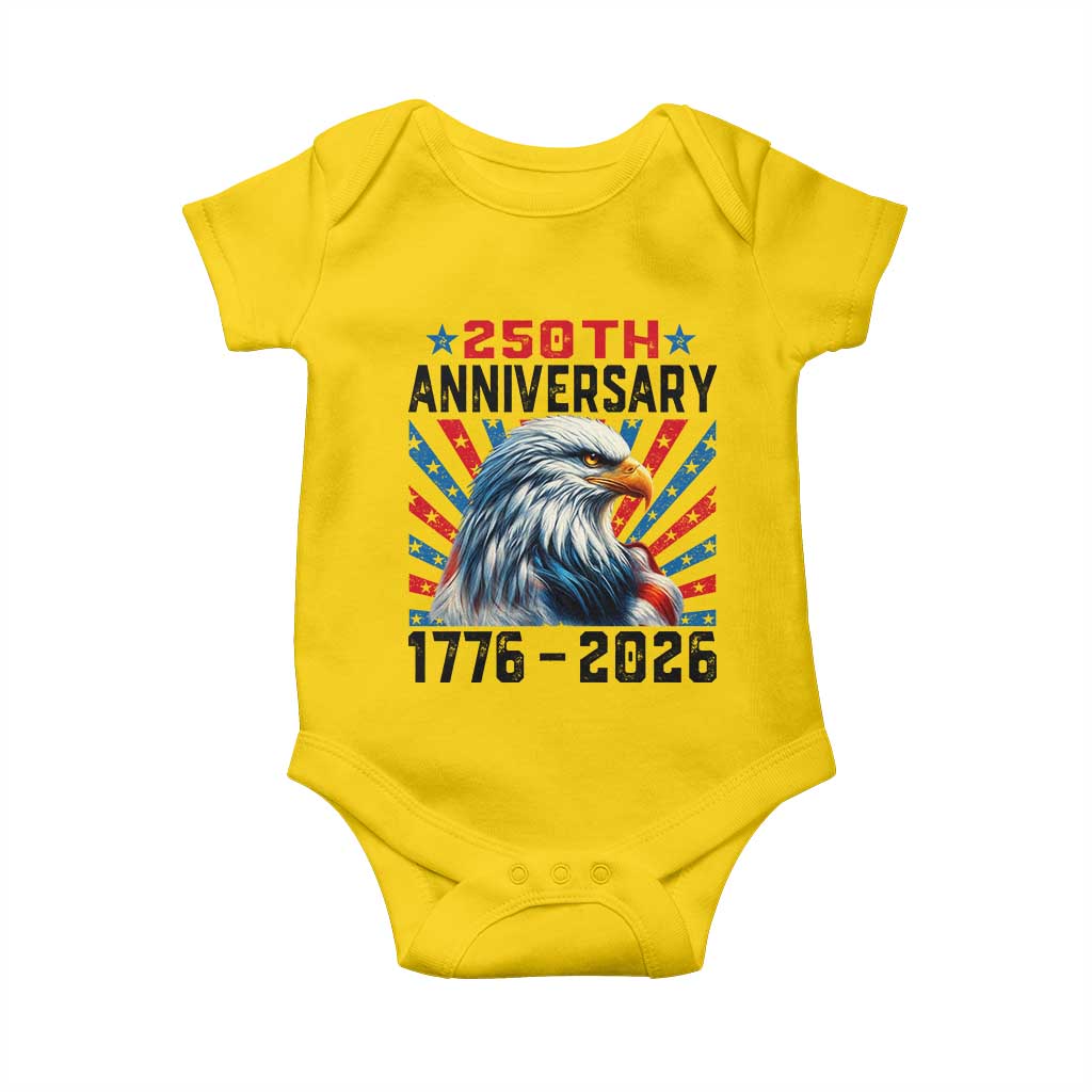 Eagle Flag America 250 Baby Onesie 1776-2026 250th Birthday - Wonder Print Shop