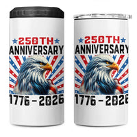 Eagle Flag America 250 4 in 1 Can Cooler Tumbler 1776-2026 250th Birthday - Wonder Print Shop