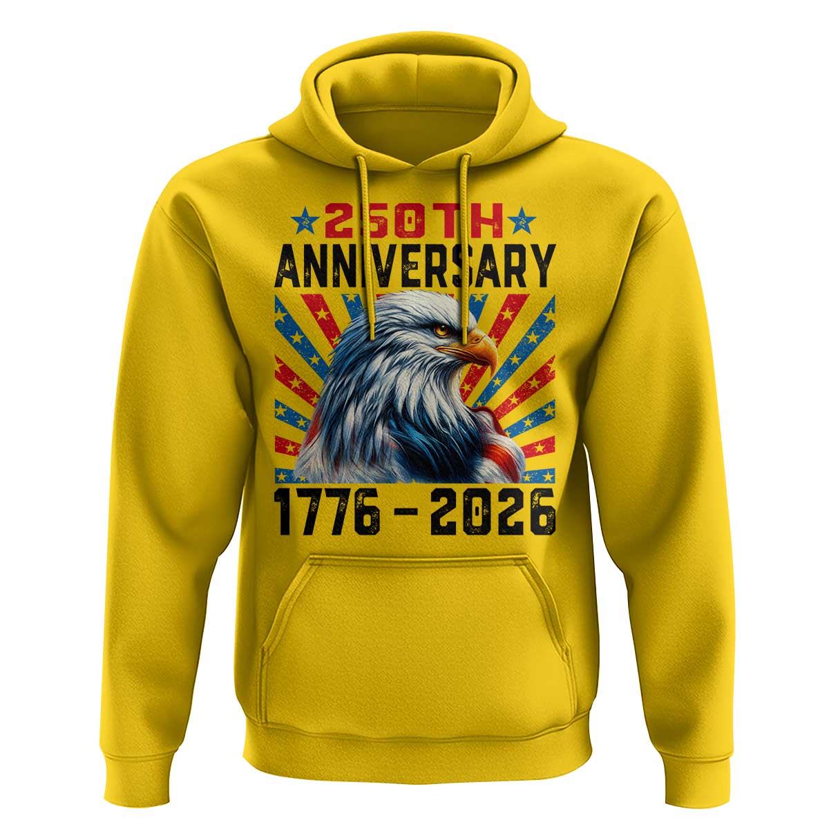 Eagle Flag America 250 Hoodie 1776-2026 250th Birthday - Wonder Print Shop