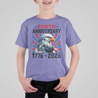 Eagle Flag America 250 T Shirt For Kid 1776-2026 250th Birthday - Wonder Print Shop