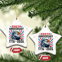 Eagle Flag America 250 Ceramic Ornament 1776-2026 250th Birthday - Wonder Print Shop