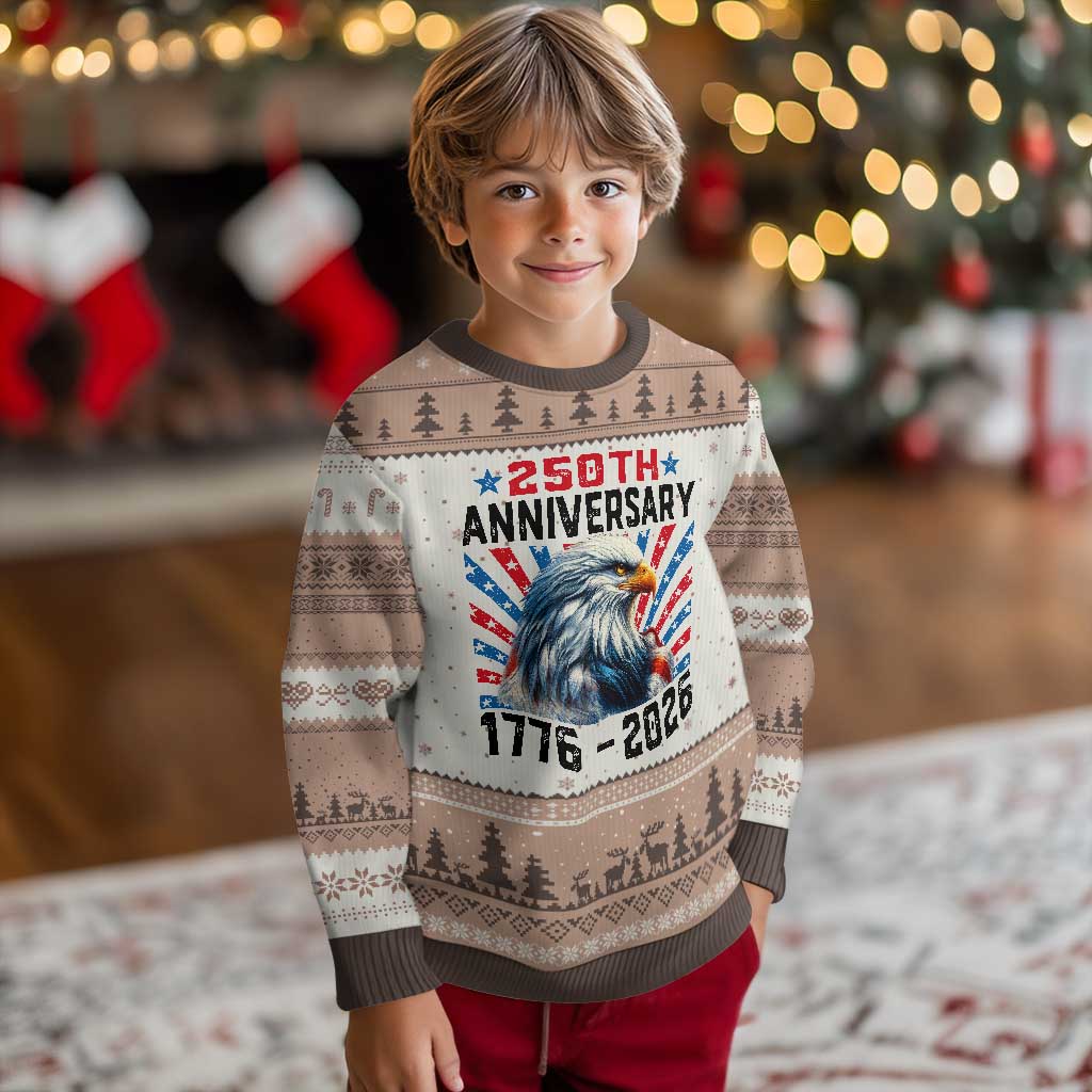 Eagle Flag America 250 Ugly Christmas Sweater 1776-2026 250th Birthday - Wonder Print Shop