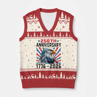 Eagle Flag America 250 V-Neck Knit Sweater Vest 1776-2026 250th Birthday - Wonder Print Shop