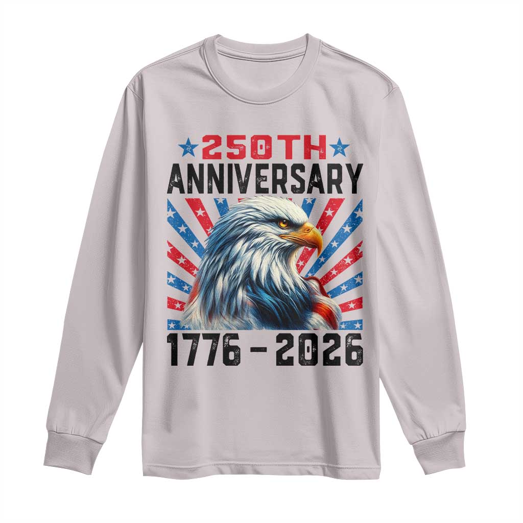 Eagle Flag America 250 Long Sleeve Shirt 1776-2026 250th Birthday - Wonder Print Shop