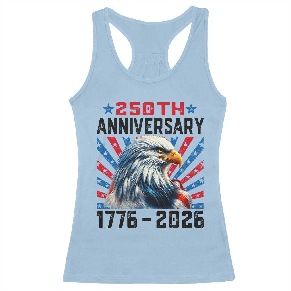 Eagle Flag America 250 Racerback Tank Top 1776-2026 250th Birthday - Wonder Print Shop