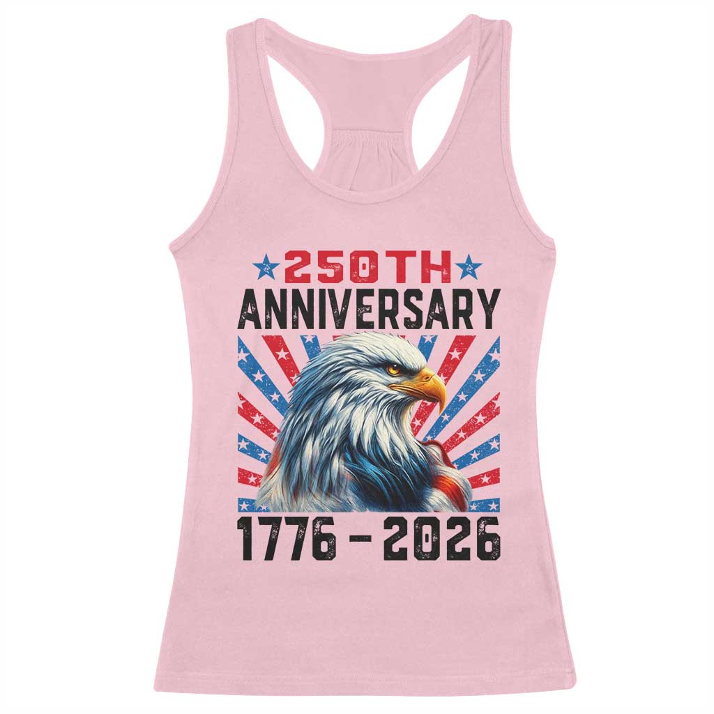 Eagle Flag America 250 Racerback Tank Top 1776-2026 250th Birthday - Wonder Print Shop