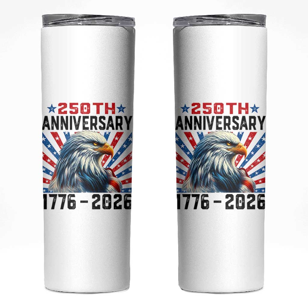 Eagle Flag America 250 Skinny Tumbler 1776-2026 250th Birthday - Wonder Print Shop