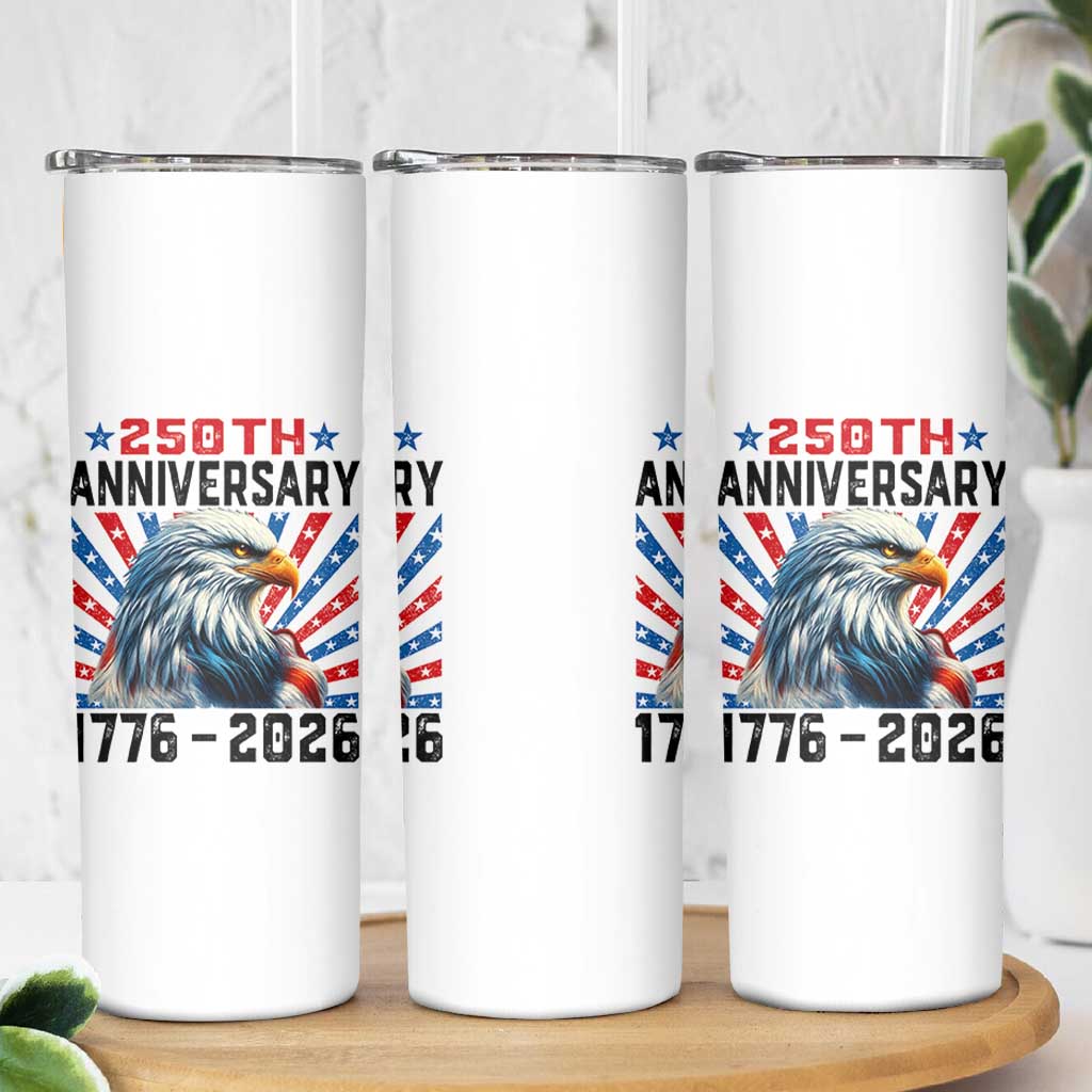 Eagle Flag America 250 Skinny Tumbler 1776-2026 250th Birthday - Wonder Print Shop