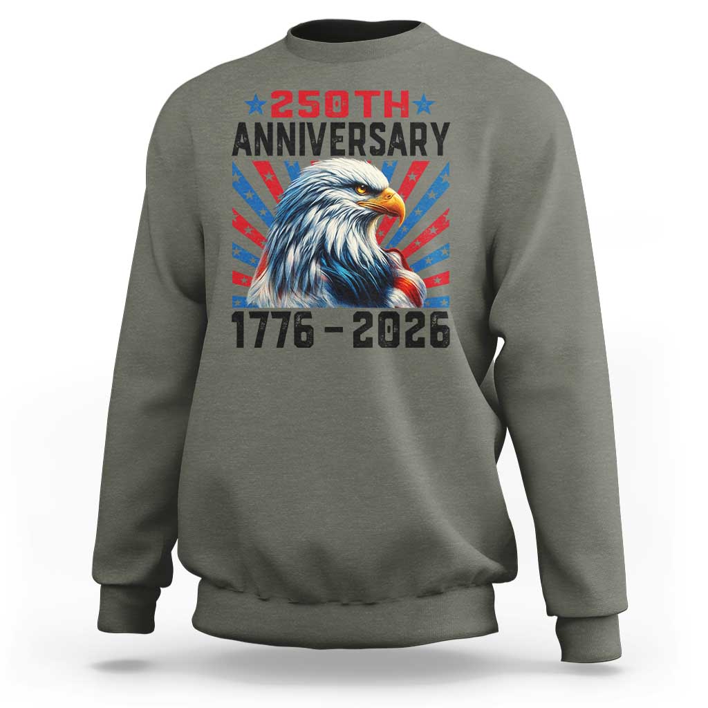Eagle Flag America 250 Sweatshirt 1776-2026 250th Birthday - Wonder Print Shop