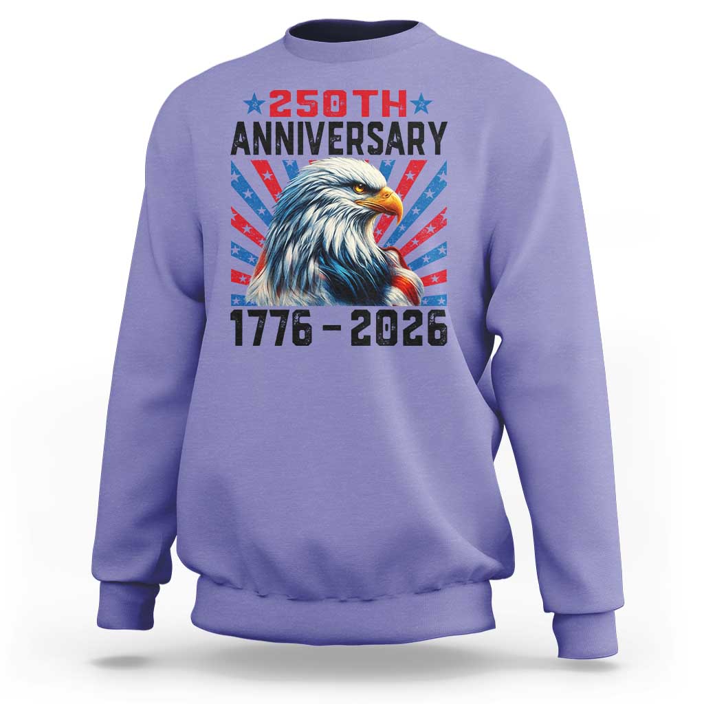 Eagle Flag America 250 Sweatshirt 1776-2026 250th Birthday - Wonder Print Shop