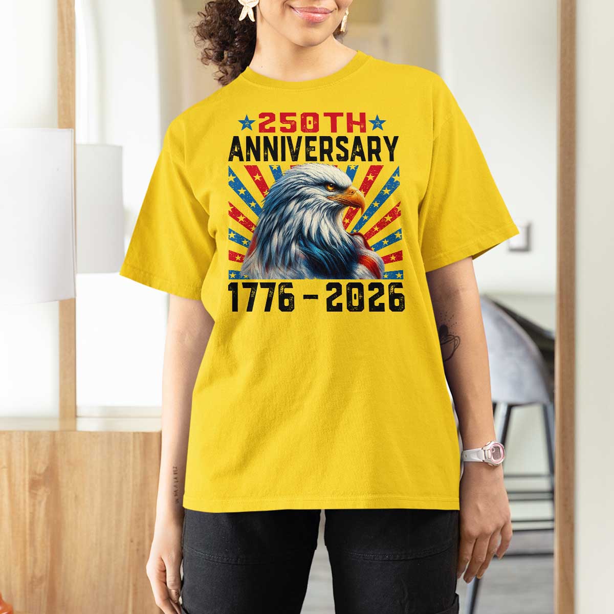 Eagle Flag America 250 T Shirt For Women 1776-2026 250th Birthday - Wonder Print Shop