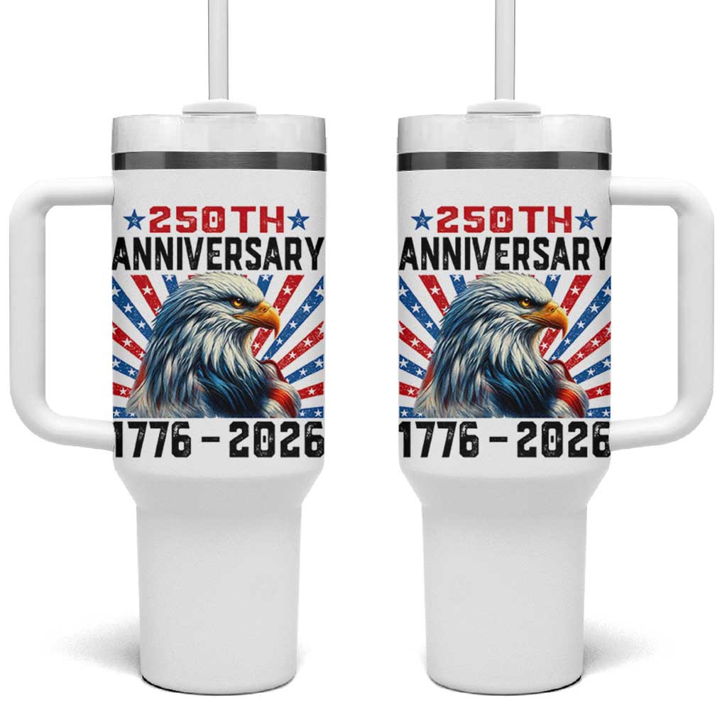 Eagle Flag America 250 Tumbler With Handle 1776-2026 250th Birthday - Wonder Print Shop