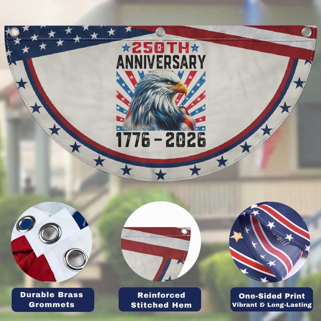 Eagle Flag 250th Anniversary USA Patriotic Fan Flag 1776-2026 250 Years Of Freedom