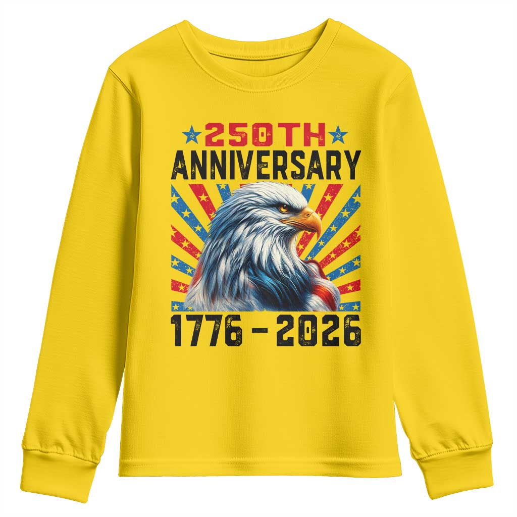 Eagle Flag America 250 Youth Sweatshirt 1776-2026 250th Birthday - Wonder Print Shop