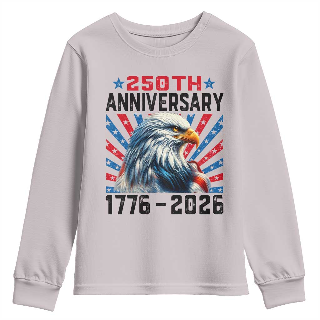 Eagle Flag America 250 Youth Sweatshirt 1776-2026 250th Birthday - Wonder Print Shop