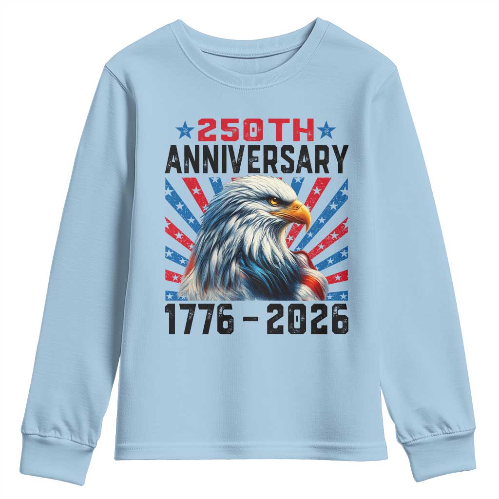 Eagle Flag America 250 Youth Sweatshirt 1776-2026 250th Birthday - Wonder Print Shop