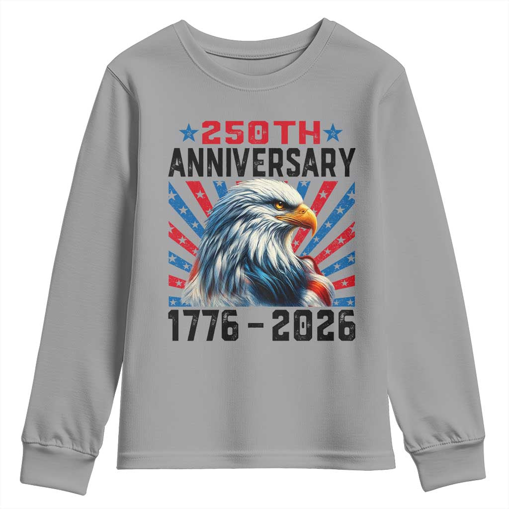 Eagle Flag America 250 Youth Sweatshirt 1776-2026 250th Birthday - Wonder Print Shop