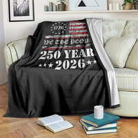 250 Years America Flag Throw Blanket USA 250th Anniversary Patriotic We The People 1776 2026 - Wonder Print Shop