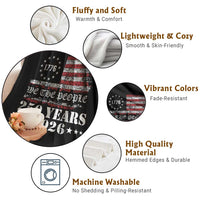 250 Years America Flag Throw Blanket USA 250th Anniversary Patriotic We The People 1776 2026 - Wonder Print Shop