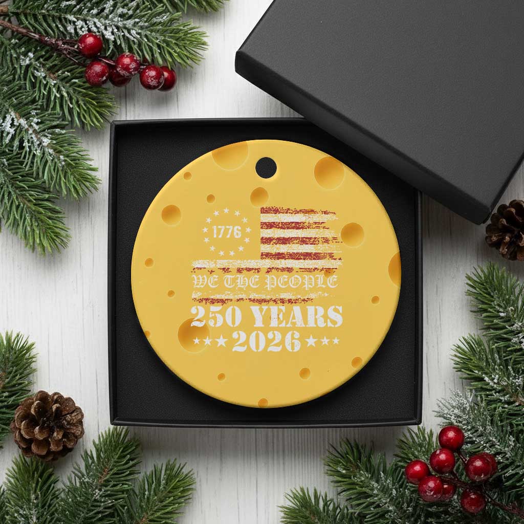 250 Years America Flag Ceramic Ornament USA 250th Anniversary Patriotic We The People 1776 2026 - Wonder Print Shop